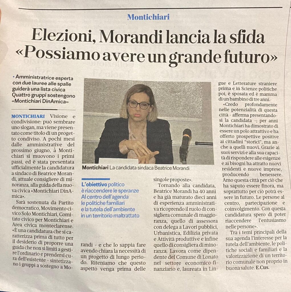 Un grande futuro con Beatrice Morandi sindaco