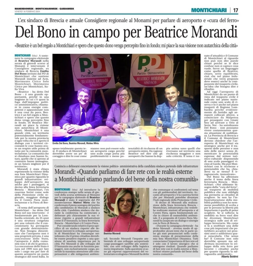 Beatrice Morandi in campo per Montichiari